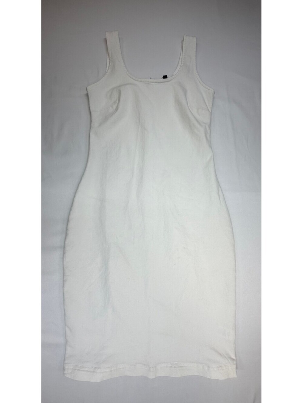 Derek Heart Women's Tank Dress Sleeveless Scoop Neck Stretch Size Large White